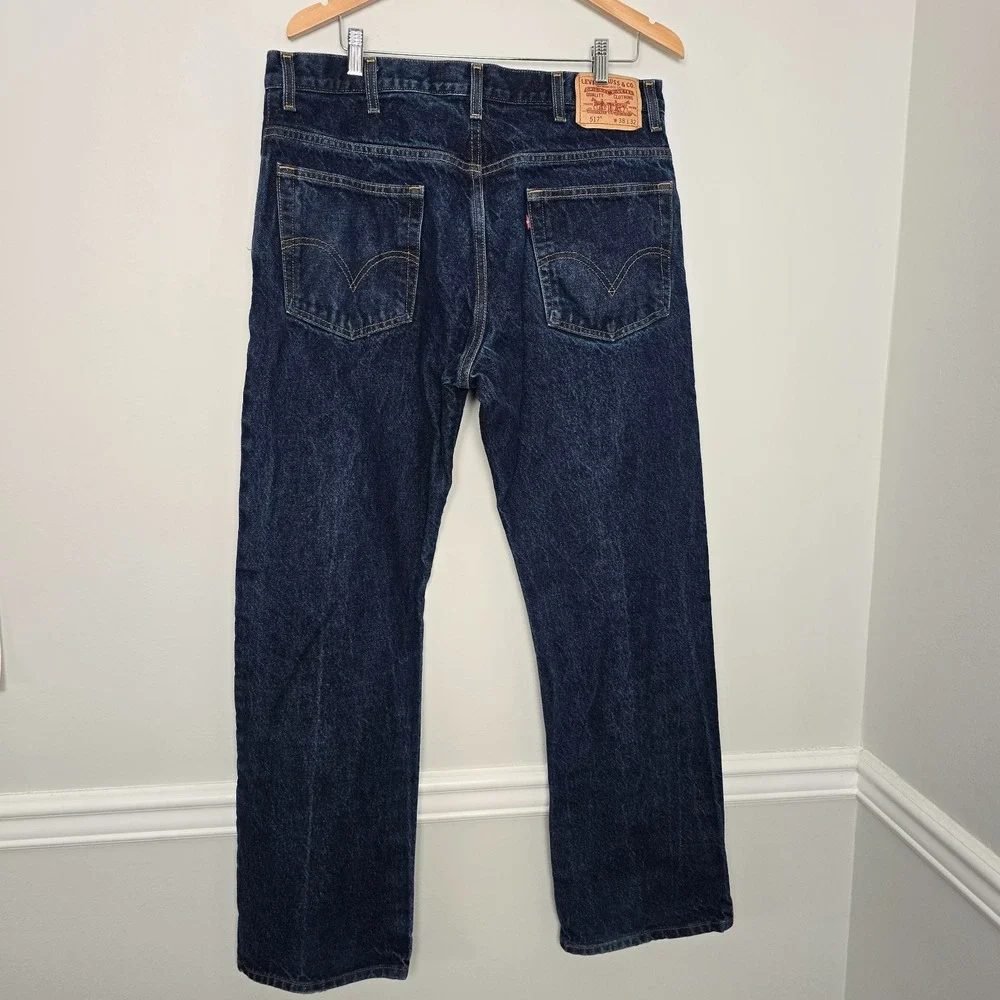 Levis 517 Mens Weekend Americana Classic Bootcut Jeans 38x32 Blue Heritage Denim